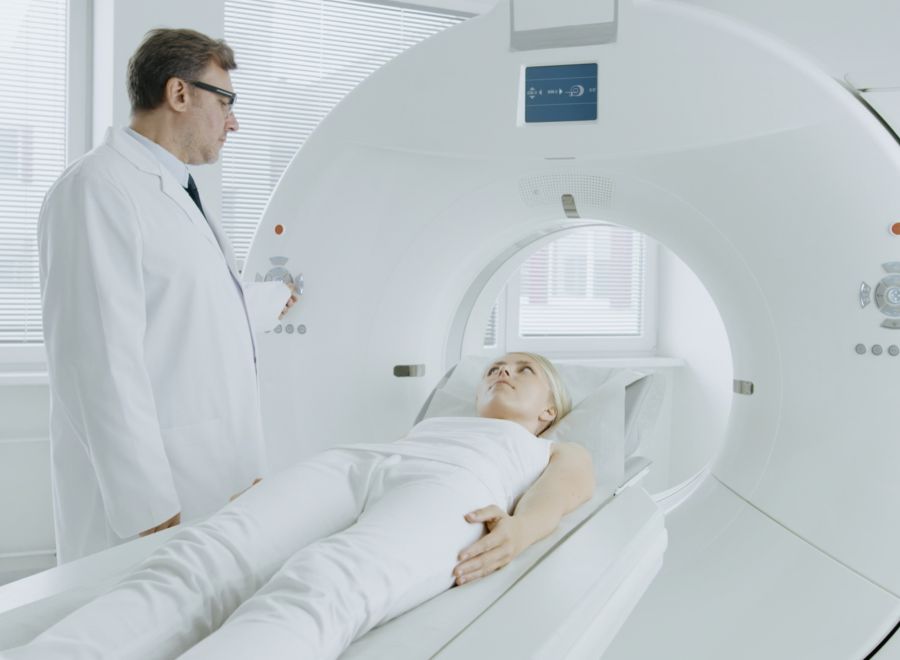Base frame for MRI Linac scanner